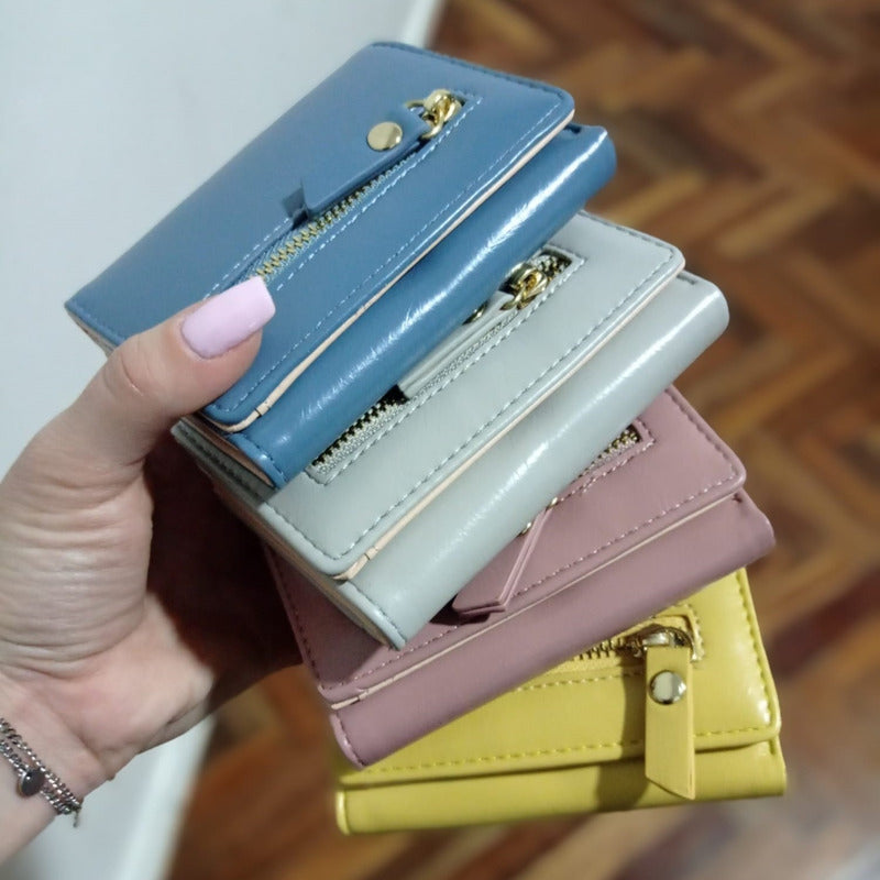 Billetera Dama Billeteras De Damas Con Monedero Para Mujeres Gris