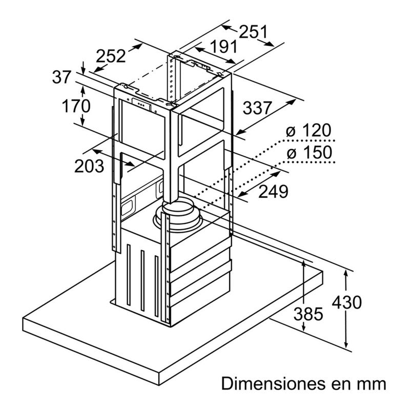 Campana De Isla Bosch 90 Cm Color Acero Inoxidable