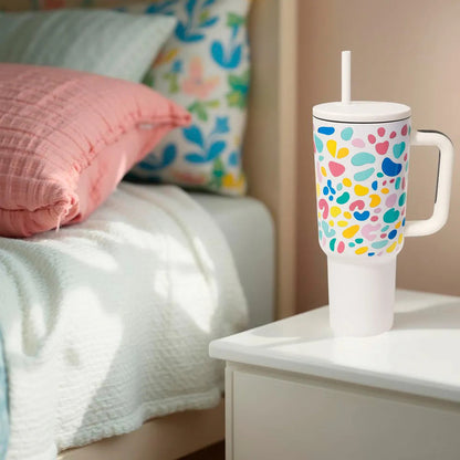 Vaso Térmico Metálico 1.2 Litros  Con Sorbito - Blanco