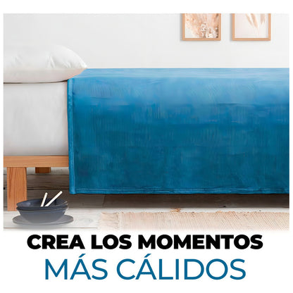 Frazada Xion Manta Termica Electrica 1 Plaza Lavable - Azul