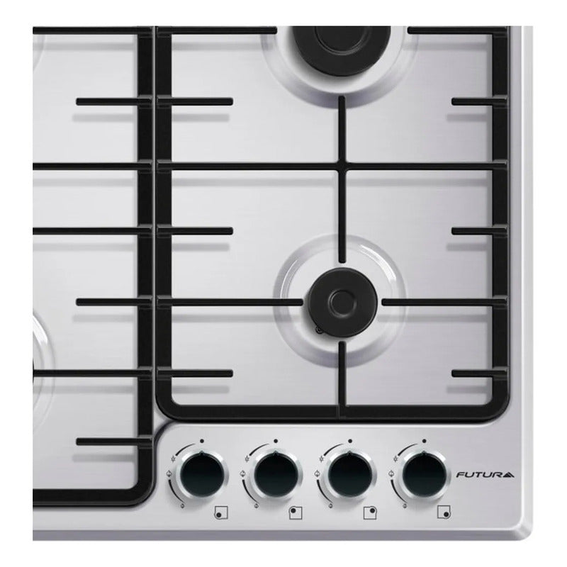 Anafe A Gas Futura Plus 4 Quemadores Acero Inox Gris