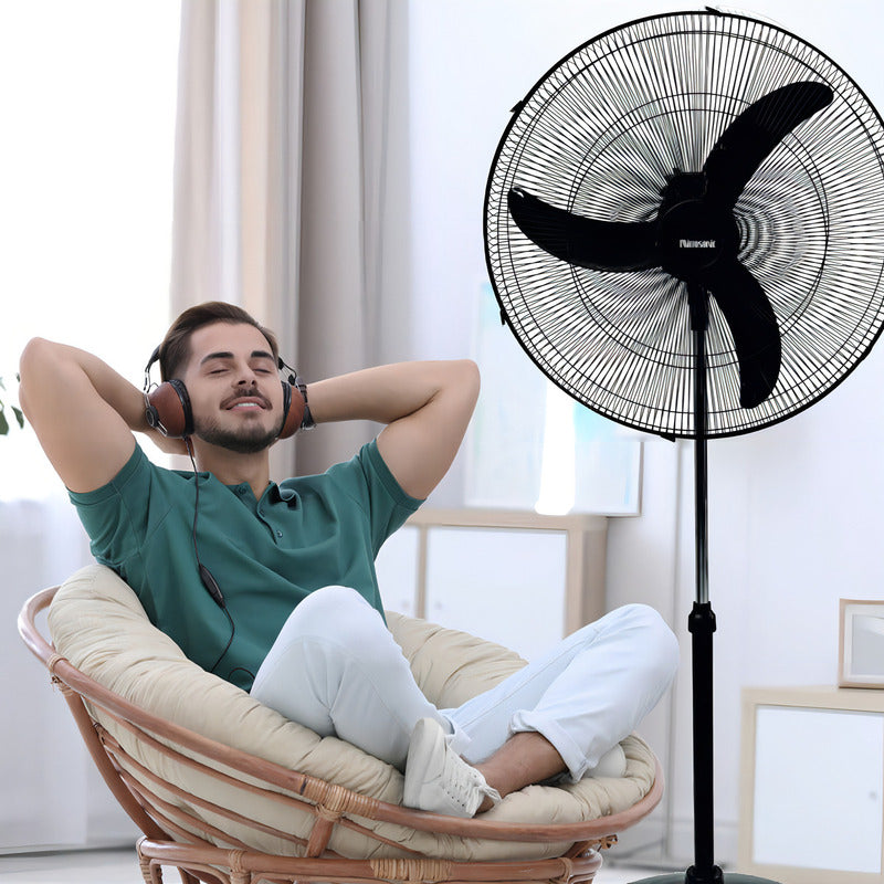 Ventilador De Pie Diametro 50 Cm Microsonic 1502 Industrial - 60 Cm - Negro - Negro - Plástico - 3