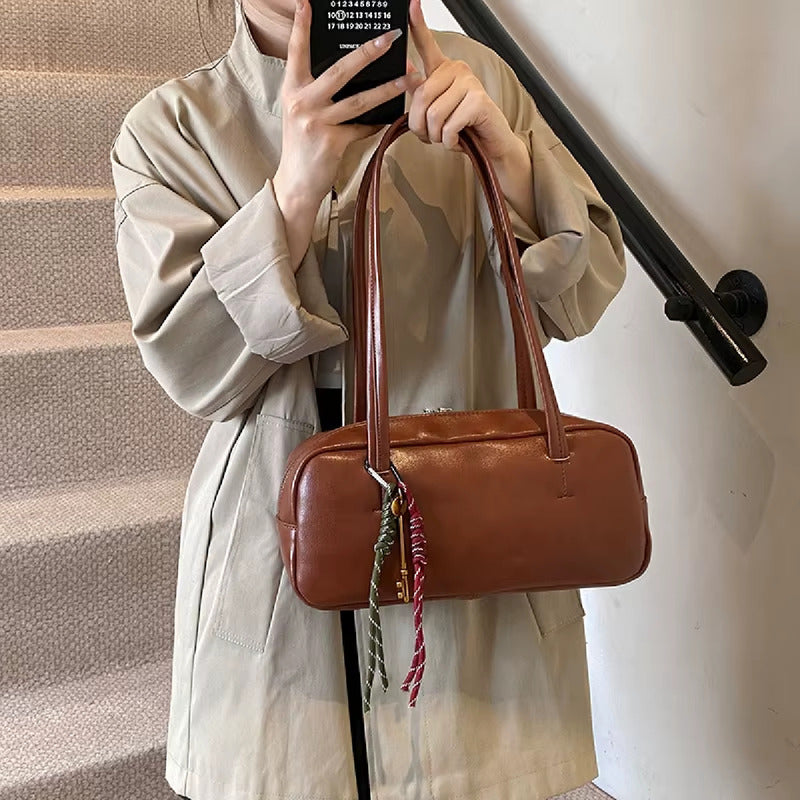 Carteras De Dama Bolsos Para Mujeres Bandoleras Capitoneadas - Marrón Claro - Liso