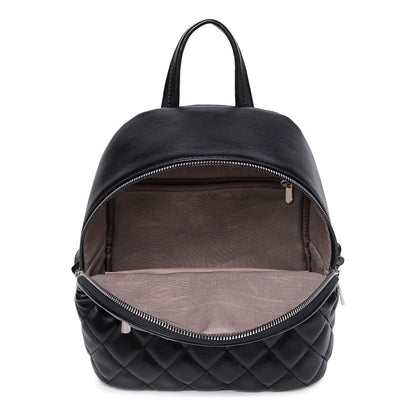 Mochila Para Dama De Cuero Sintético Bolsos Carteras Mujeres Negro Cuero Sintético