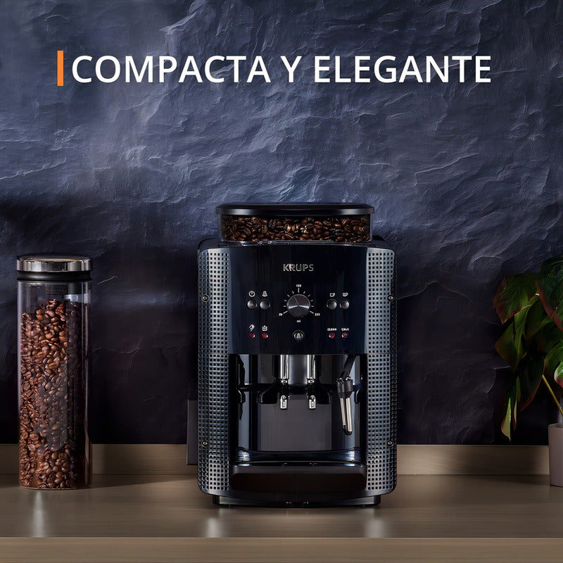 Cafetera Expreso Krups Super Automatica Espumador Molinillo - Negro