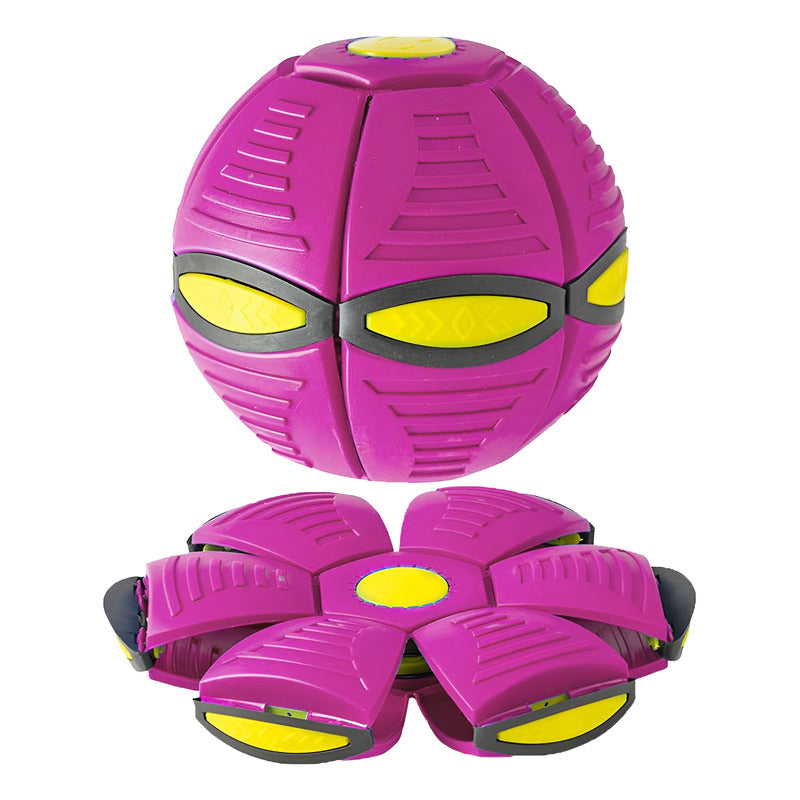 Pelota Mágica Disco Volador Con Luz Juguete Niños O Mascotas - - Violeta