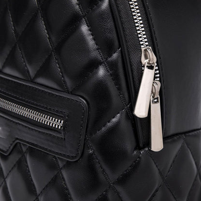 Mochila Para Dama De Cuero Sintético Bolsos Carteras Mujeres Negro Cuero Sintético