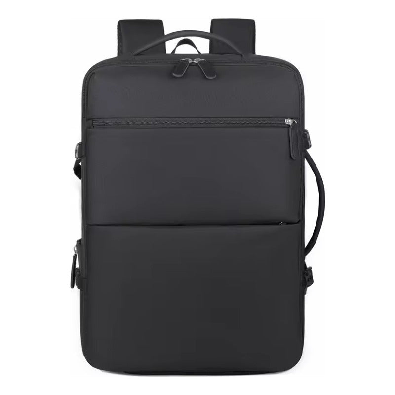 Mochila Impermeable Genérica Avión Viaje Adulto 9 Bolsillos Negro