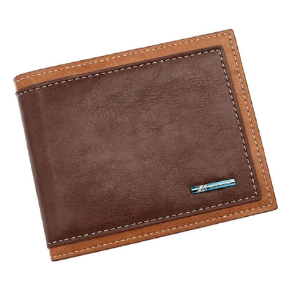 Billetera Para Hombre Con Monedero Sector Tarjeta De Cuerina Marrón Oscuro