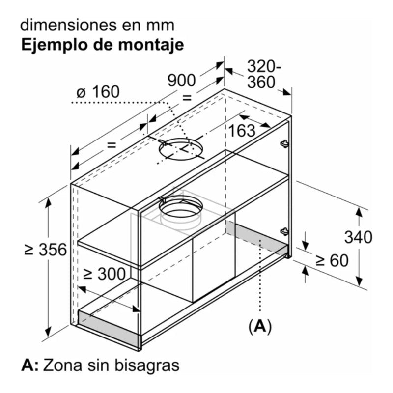 Campana De Integración Empotrar Bosch Dbb97am60 90cm Digital Negro