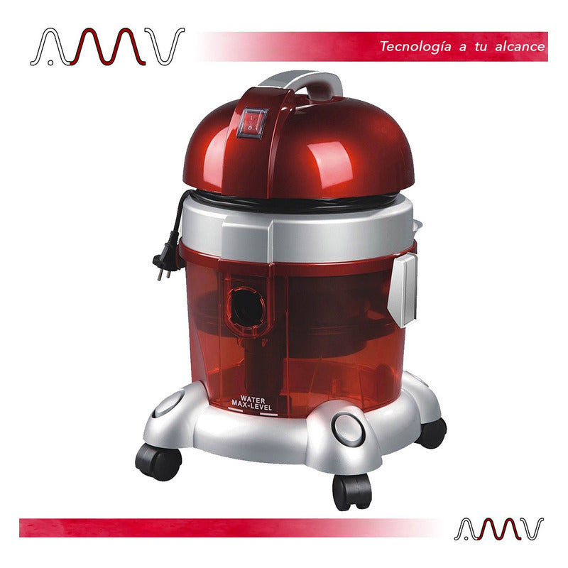 Aspiradora Punktal Profesional Doble Filtro 1600w Color Rojo/gris