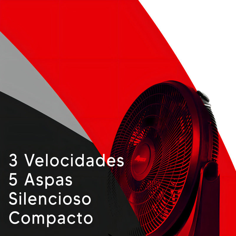 Turbo Ventilador De Piso Microsonic Vt4001 Con 5 Aspas 40 Cm - 40 Cm - Negro - Negro - 5