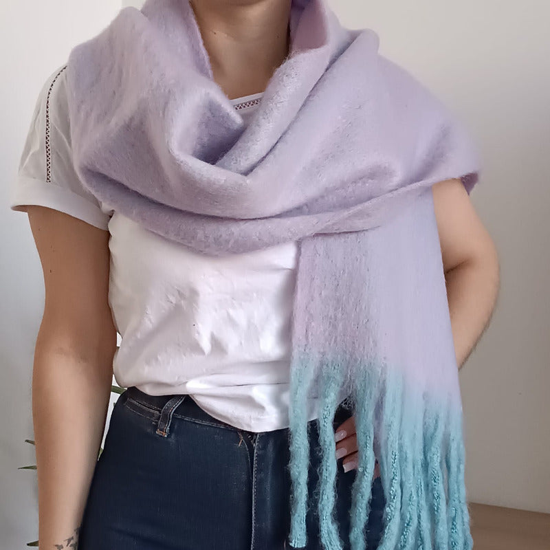 Bufanda Chalina Pashmina De Dama Bufandones Livianos Suaves Lila