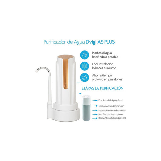 Filtro Purificador De Agua Dvigi As Plus Elimina Arsénico Color Oro