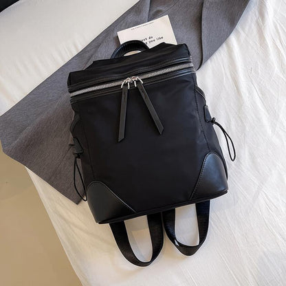 Mochila Para Mujer Impermeable De Tela Nylon Cartera De Dama Negro (1)