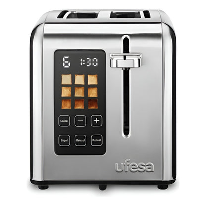 Tostadora Ufesa 2 Ranuras Digital - Color Gris Inox 950w Gris