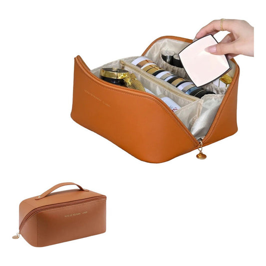 Bolsa Organizadora De Maquillaje De Viaje Neceser Para Mujer Marrón Lisa