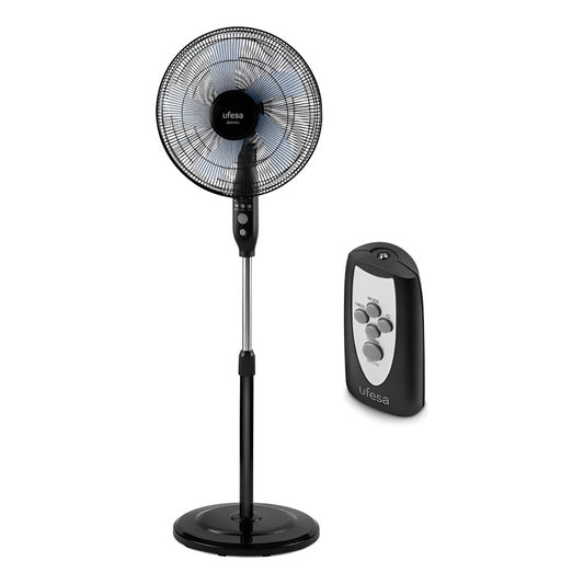Ventilador Pedestal 16 50w Con Control Remoto Y Temporizado Cantidad De Aspas 3 Color De La Estructura Negro Color De Las Aspas Azul Diámetro 16   Frecuencia 60 Hz Material De Las Aspas Plástico