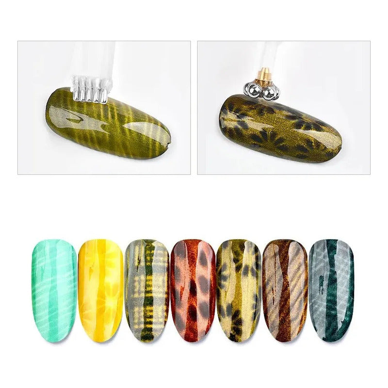 Imán 2 En 1 Para Semipermanente Efecto Ojo De Gato/uñas