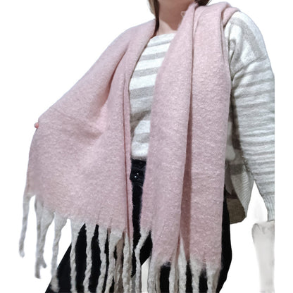 Bufanda Chalina Pashmina De Dama Bufandones Livianos Suaves Rosado