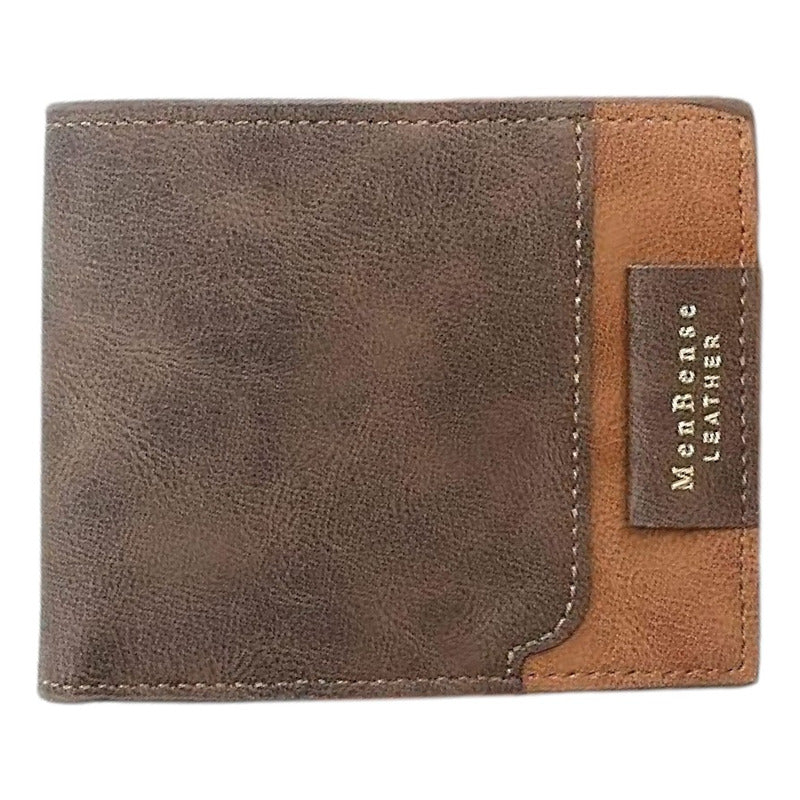 Billetera Para Hombre Con Monedero Sector Tarjeta De Cuerina Marrón Oscuro 2