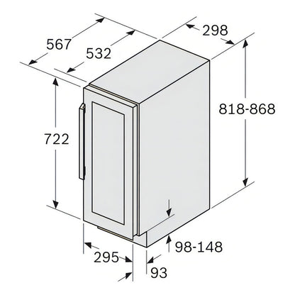 Cava Eléctrica Vinoteca Bosch 21 Botellas Puerta De Cristal