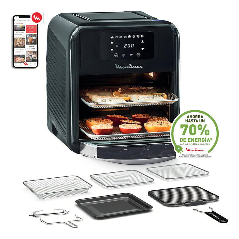 Easy Fry Horno & Grill 9 En 1, Freidora De Aire Y Horno Moul - Negro