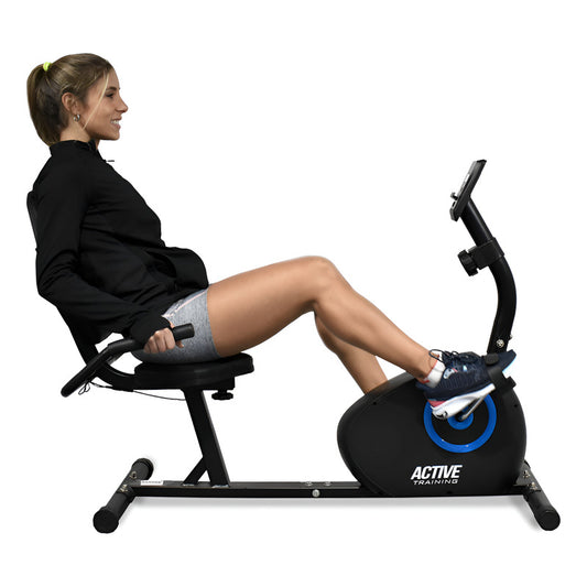 Bicicleta Fija Ergometrica Horizontal Active Training Gdx-2534 Odómetro Pulsómetro Negro