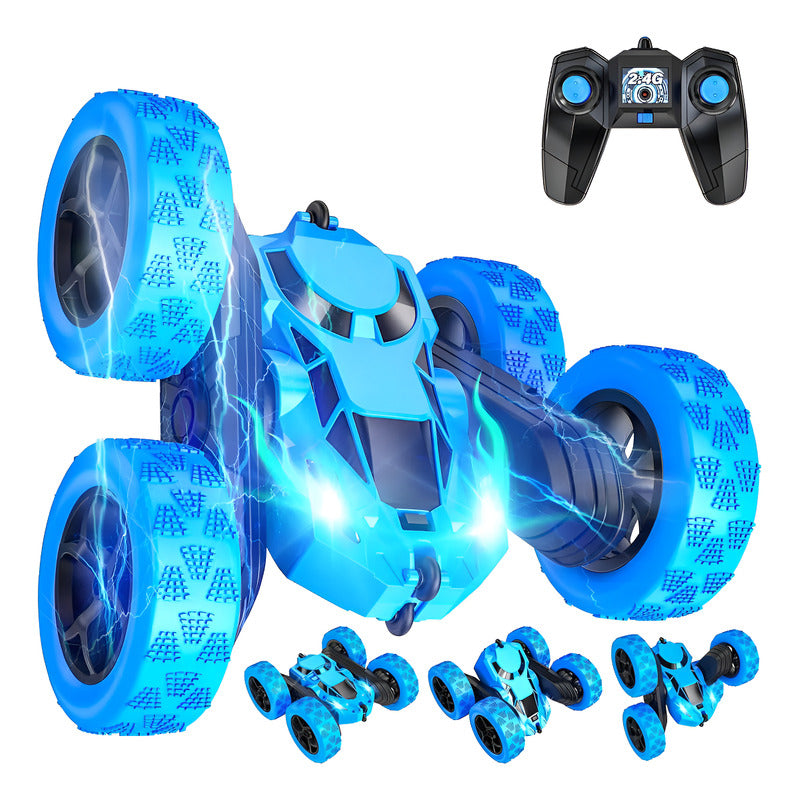 Auto Stunt 360° 4x4 Con Control Remoto Y Batería Recargable, - Azul