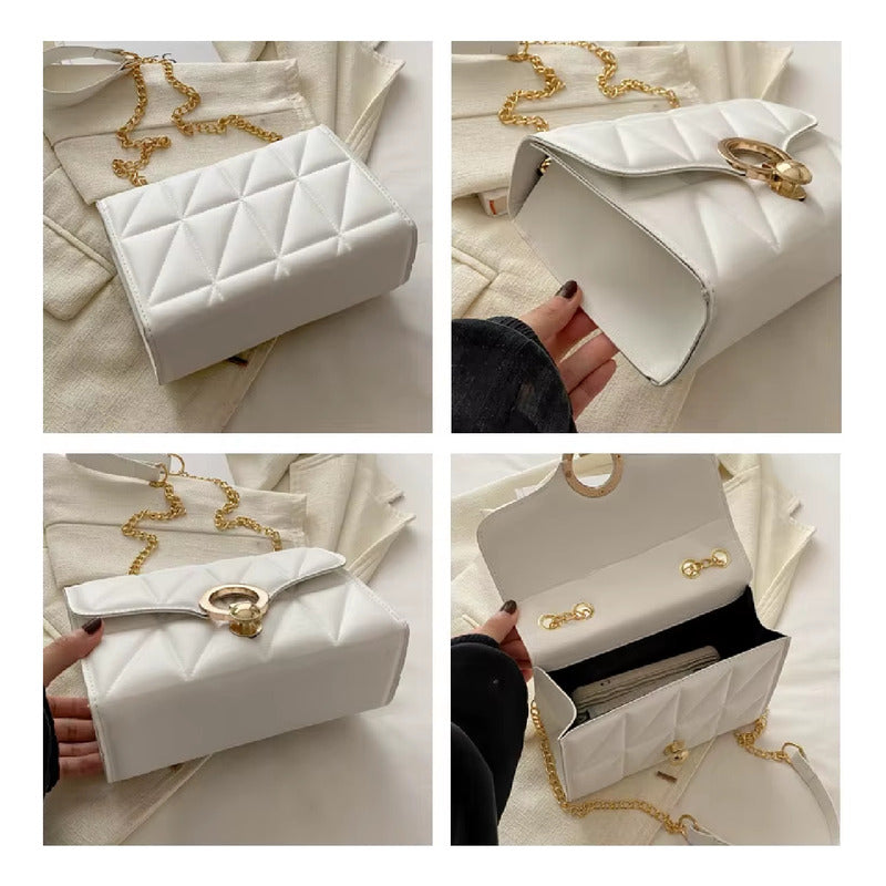 Bandolera Para Dama Bolsos Cartera De Mujer Correa Ajustable Plateado 1