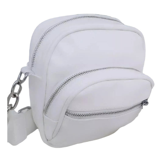 Bandolera De Dama Tipo Morral De Mujer Con Correa Ajustable Blanco Lisa