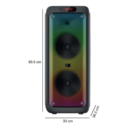 Parlante Portátil Aek S-21001 2x10'' Karaoke Bt Micro Luces Color Negro