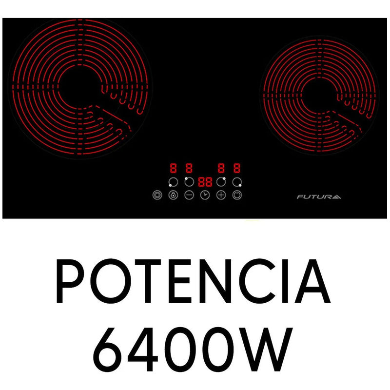 Anafe Vitrocerámica 4 Zonas Futura Fut-pv4z Color Negro Negro