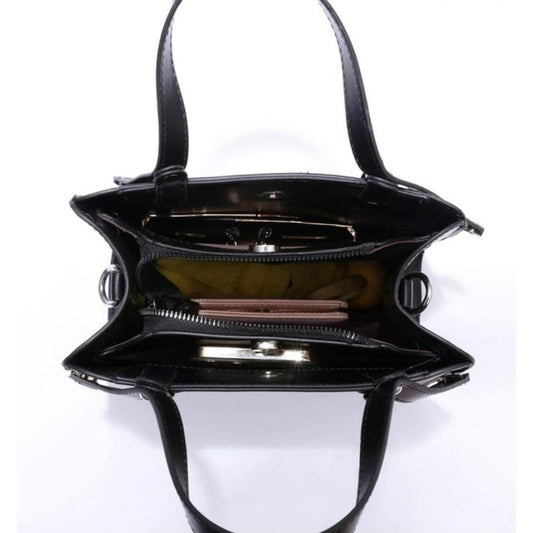 Cartera De Dama Bolso De Mano Para Mujeres Correa Ajustable Negro