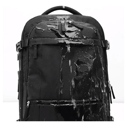Mochila Impermeable Genérica Avión Viaje Adulto 9 Bolsillos Negro