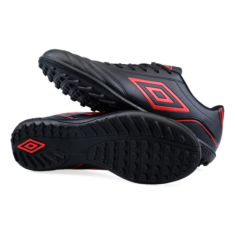 Championes Futbol 5 Umbro Classico Champion F5 Zapato Adulto - Negro/rojo - 7.5 Us