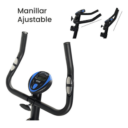 Bicicleta Fija Ergometrica Vertical Active Con Pulsómetro Y Odómetro Color Negro