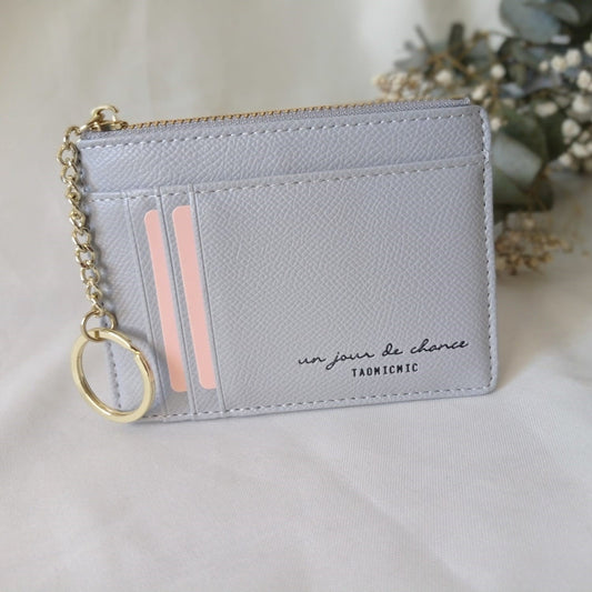 Monedero Dama Billeteras De Dama Con Llavero Monederos Mujer Gris