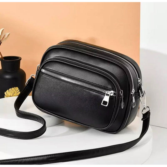 Cartera De Damas Bolso De Mano Para Mujeres Correa Ajustable - Negro.