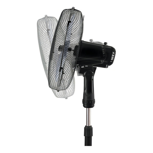 Ventilador De Pedestal 16 50w Ufesa Seattle 3 Aspas Color Negro Y Azul Diámetro 16   Material De Las Aspas Plástico