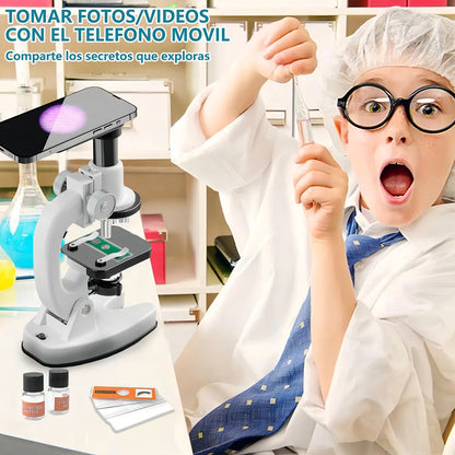 Microscopio Infantil 360° Aumentos + Kit De Ciencia