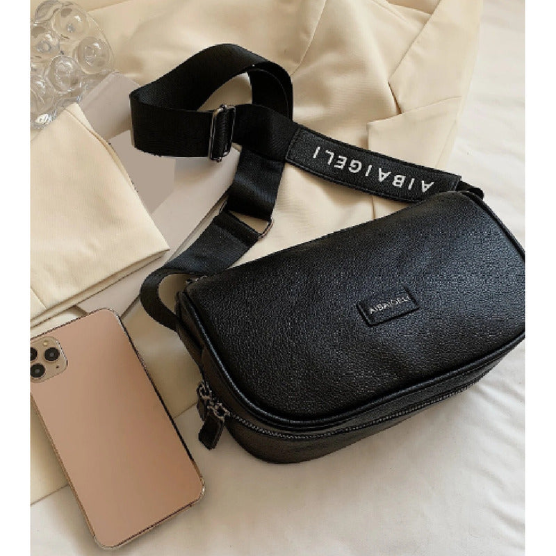 Cartera De Mujer Bandolera Para Damas Con Correas Ajustables Negro (1) Liso