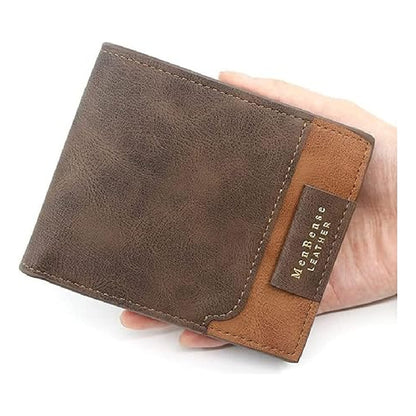 Billetera Para Hombre Con Monedero Sector Tarjeta De Cuerina Marrón Oscuro 2