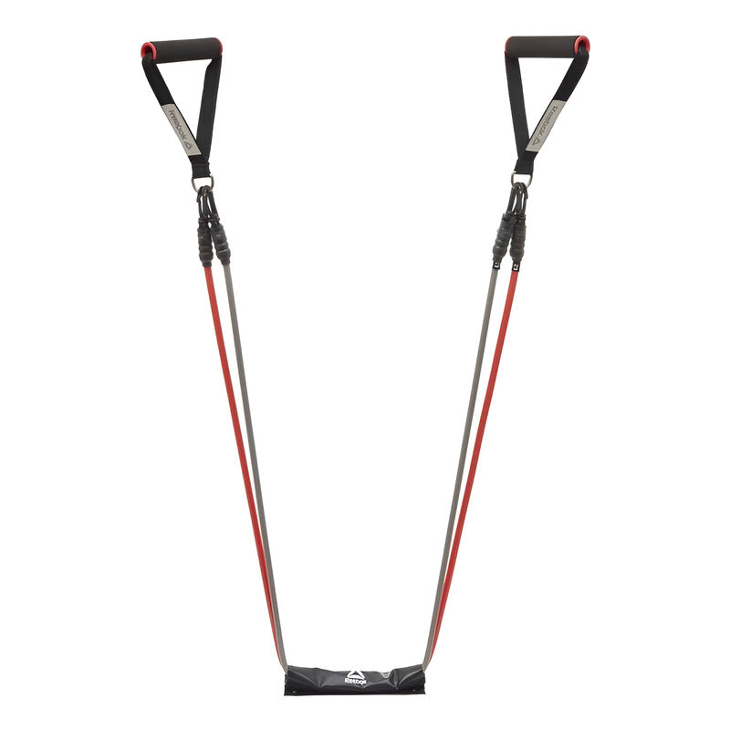 Banda Elastica Con Agarre Entrenamiento Reebok Reforzada Color Rojo/negro