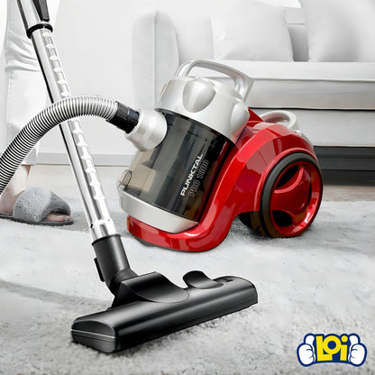 Aspiradora Punktal Pro 1800 W Sin Bolsa Manguera Flexible - Rojo/plateado