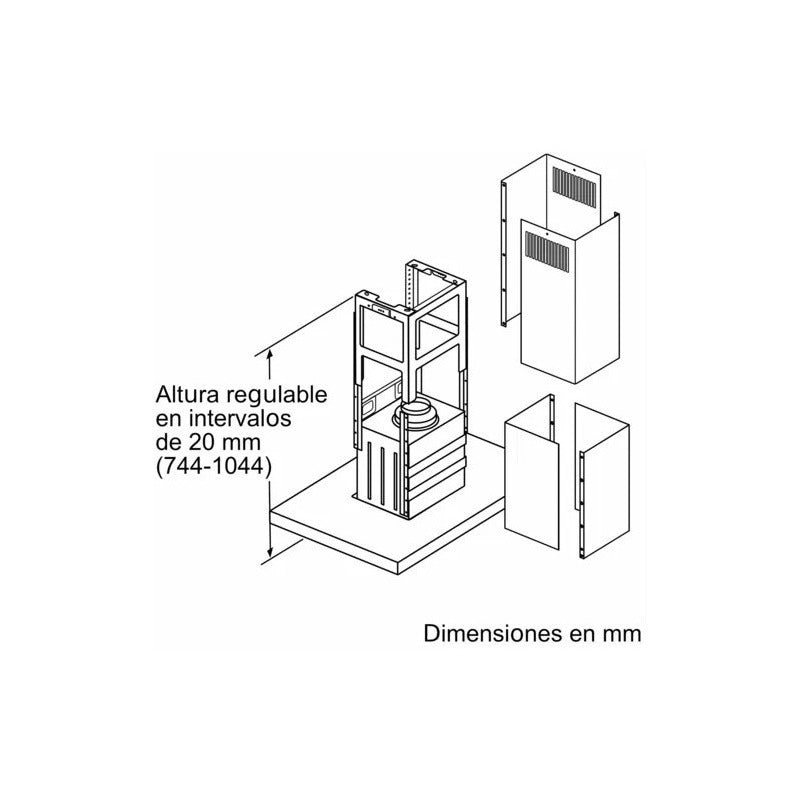 Campana De Isla Bosch 90 Cm Color Acero Inoxidable