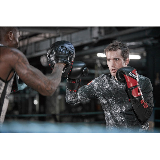 Guante De Boxeo 10oz Reebok Doble Muñequera Tmo Negro