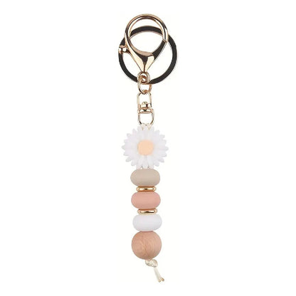 Llavero Diseño Flor Varios Colores Blanco