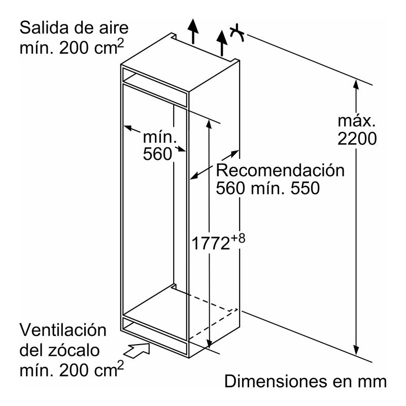 Heladera Panelable Bosch 267 Litros Con Freezer Blanco