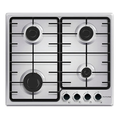 Anafe A Gas Futura Plus 4 Quemadores Acero Inox Gris